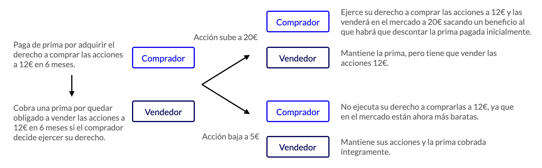 derechos y obligaciones de ambas partes en opciones